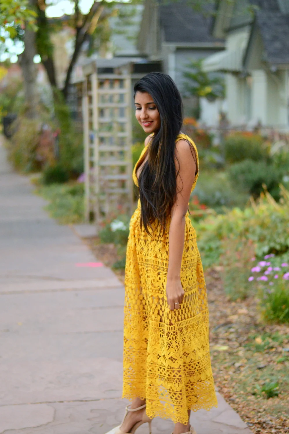 Next yellow lace dress cheap